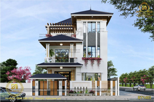 Mẫu thiết kế biệt thự hiện đại 3 tầng ở Hà Nội