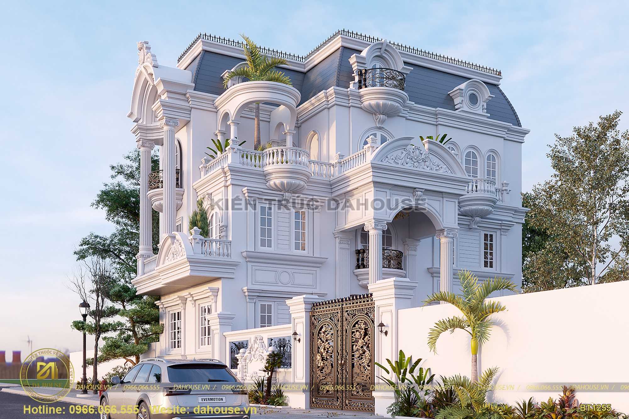 Mẫu thiết kế biệt thự tân cổ điển 3 tầng đẹp lộng lẫy ở Bắc Ninh