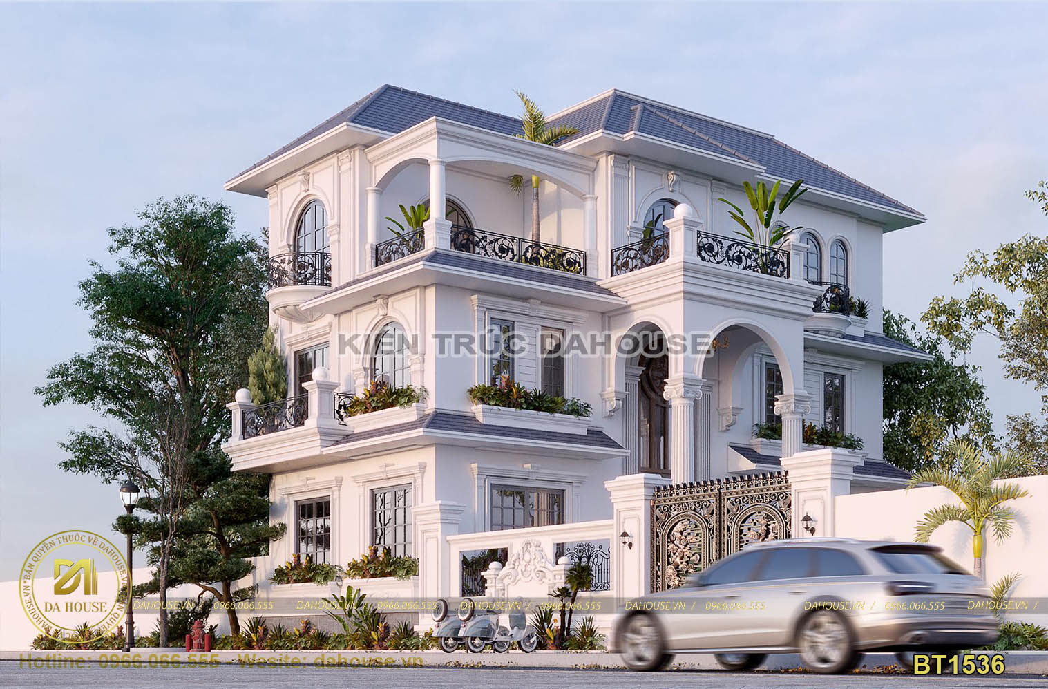 Mẫu thiết kế biệt thự tân cổ điển 3 tầng ở Hà Nội