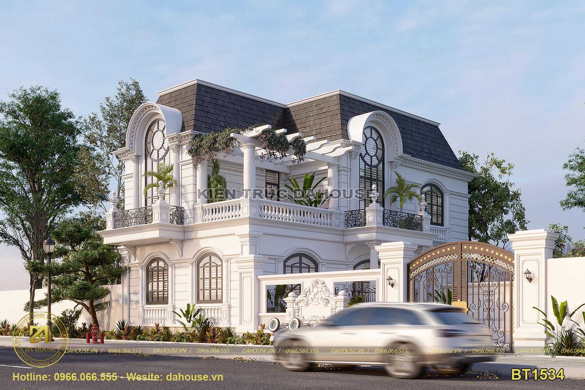 Mẫu thiết kế biệt thự tân cổ điển 2 tầng ở Thái Nguyên